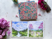 Pastel Skies set and 8”x8” Square Sketchbook Combo