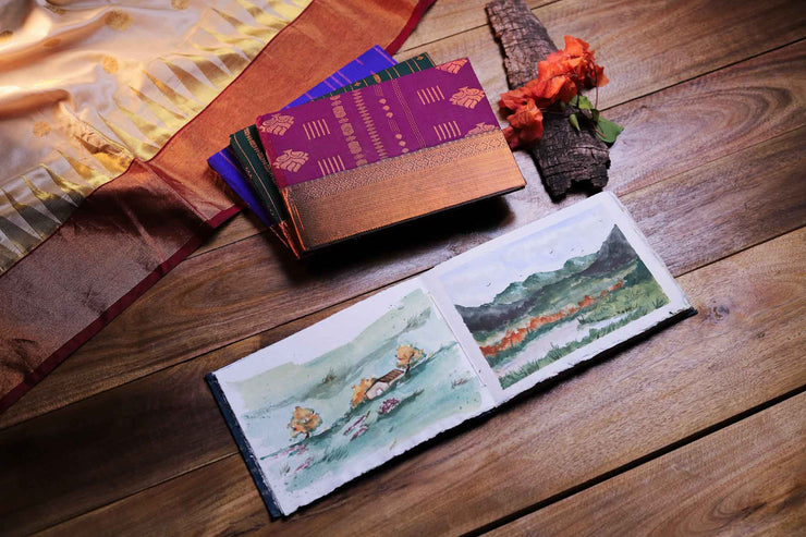 Landscape Watercolor Sketchbooks - Kanjeevaram Silk Collection – Blue Pine  Arts LLP